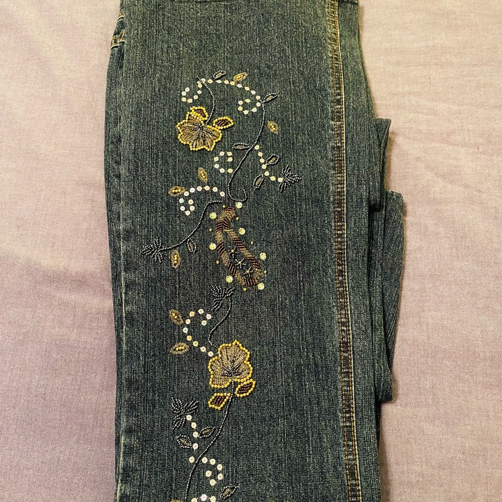 Willi Smith Jeans Women's 6 Embroidered with beads - Picture 3 of 7